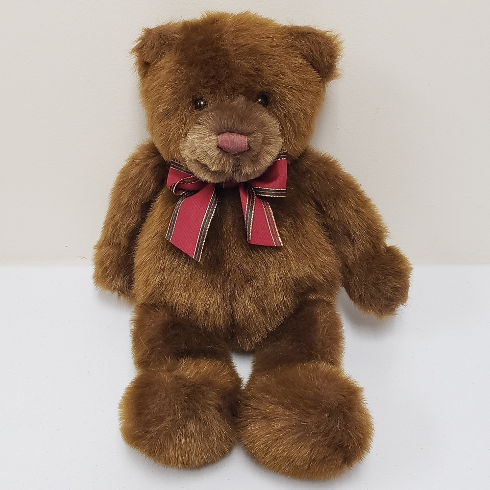 Gund 16" Brown Teddy Bear Ribbon 46118 Stuffed Animal Plush